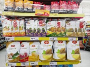 starry freeze dried mango sticky rice